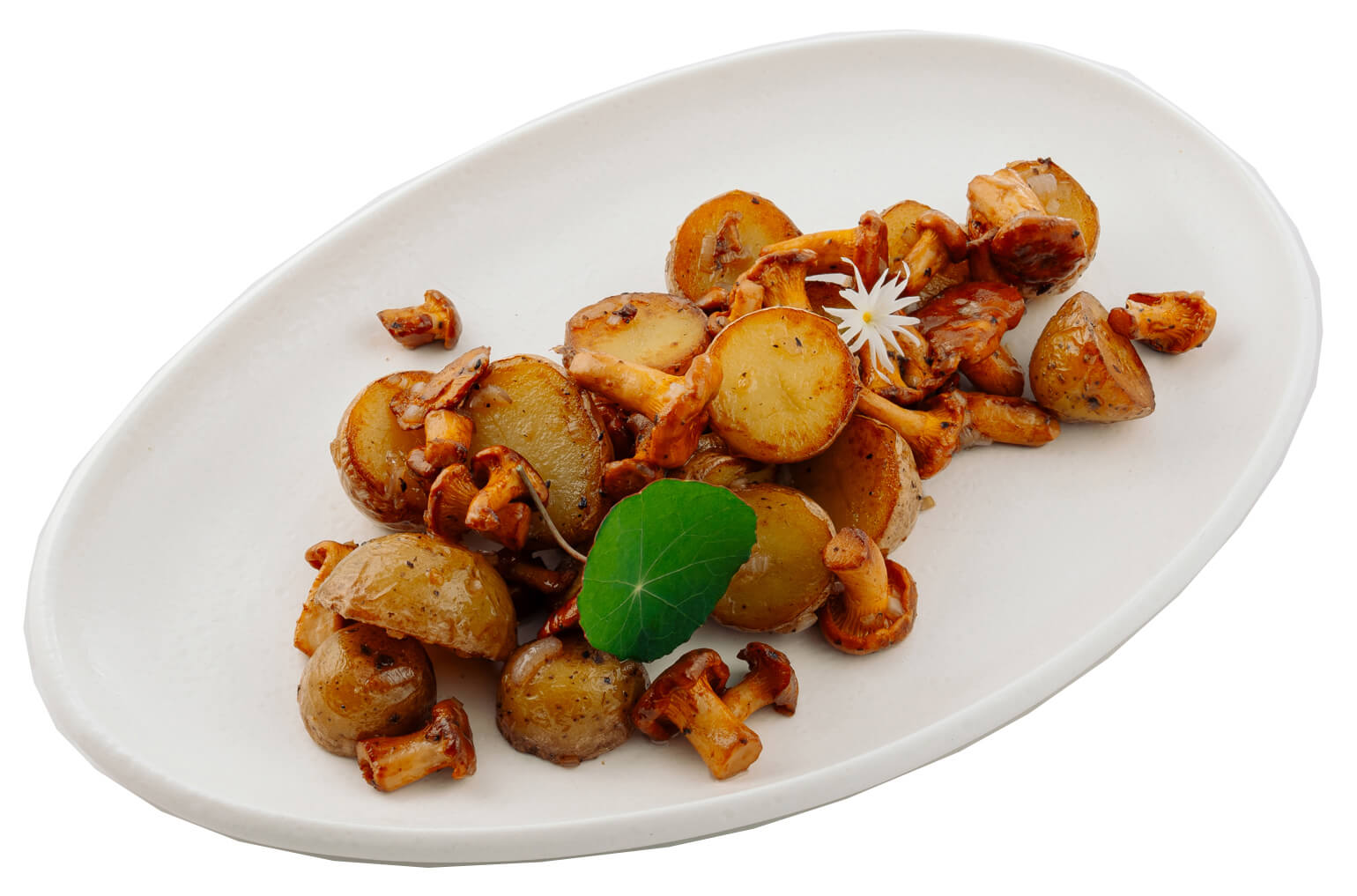 Мини картофель с лисичками