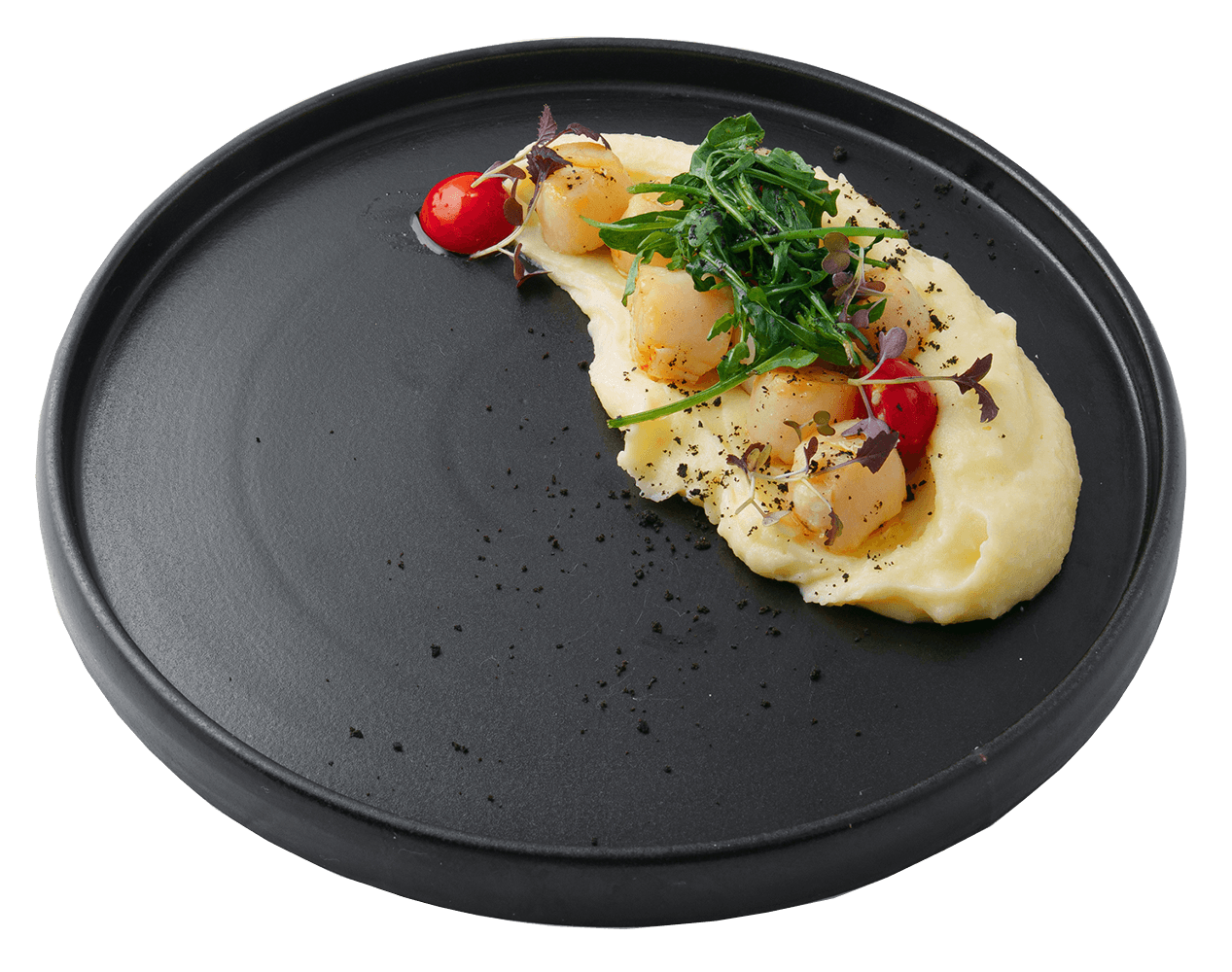 Морской гребешок с картофельным пюре